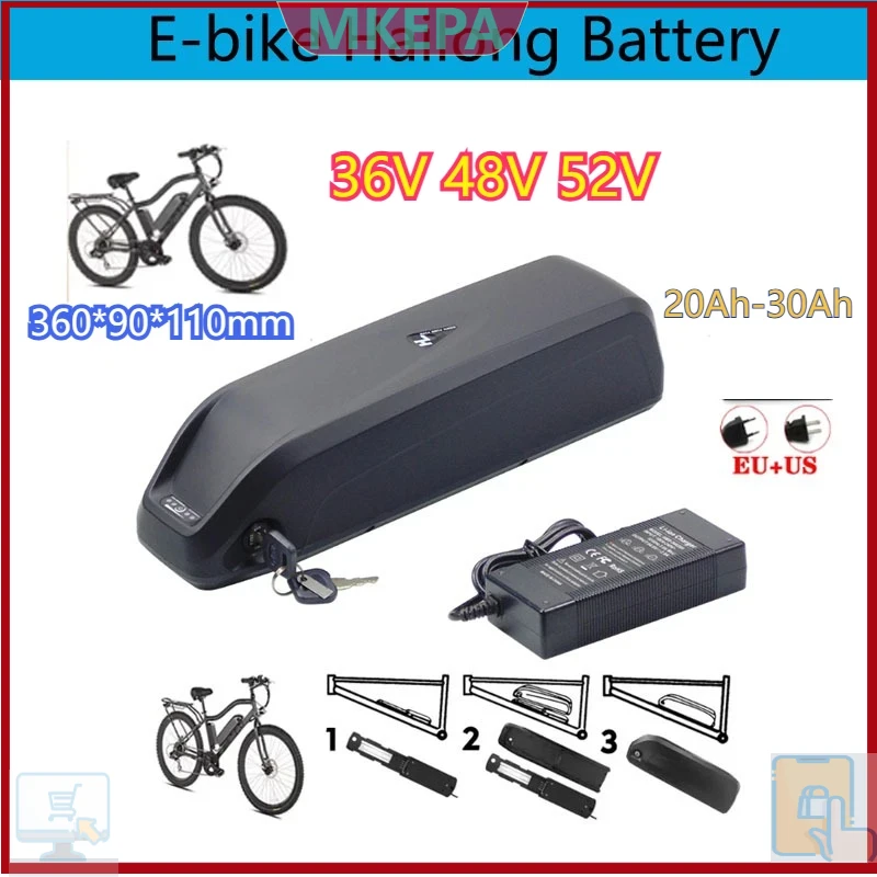 Ebike Battery 48V 20Ah Hailong - 🔋 36-48-52 В для электрического горного